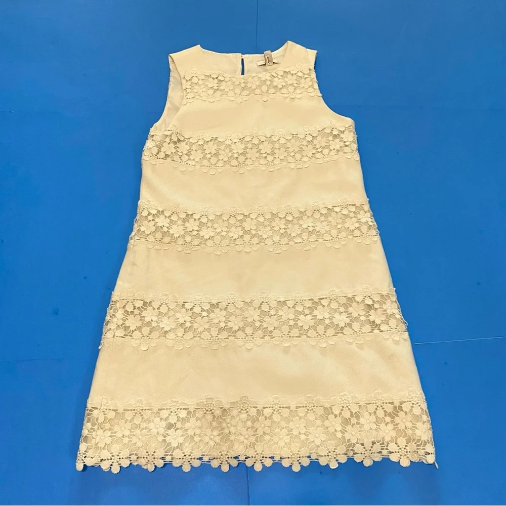 J. Crew Cream Lace Sleeveless Dress